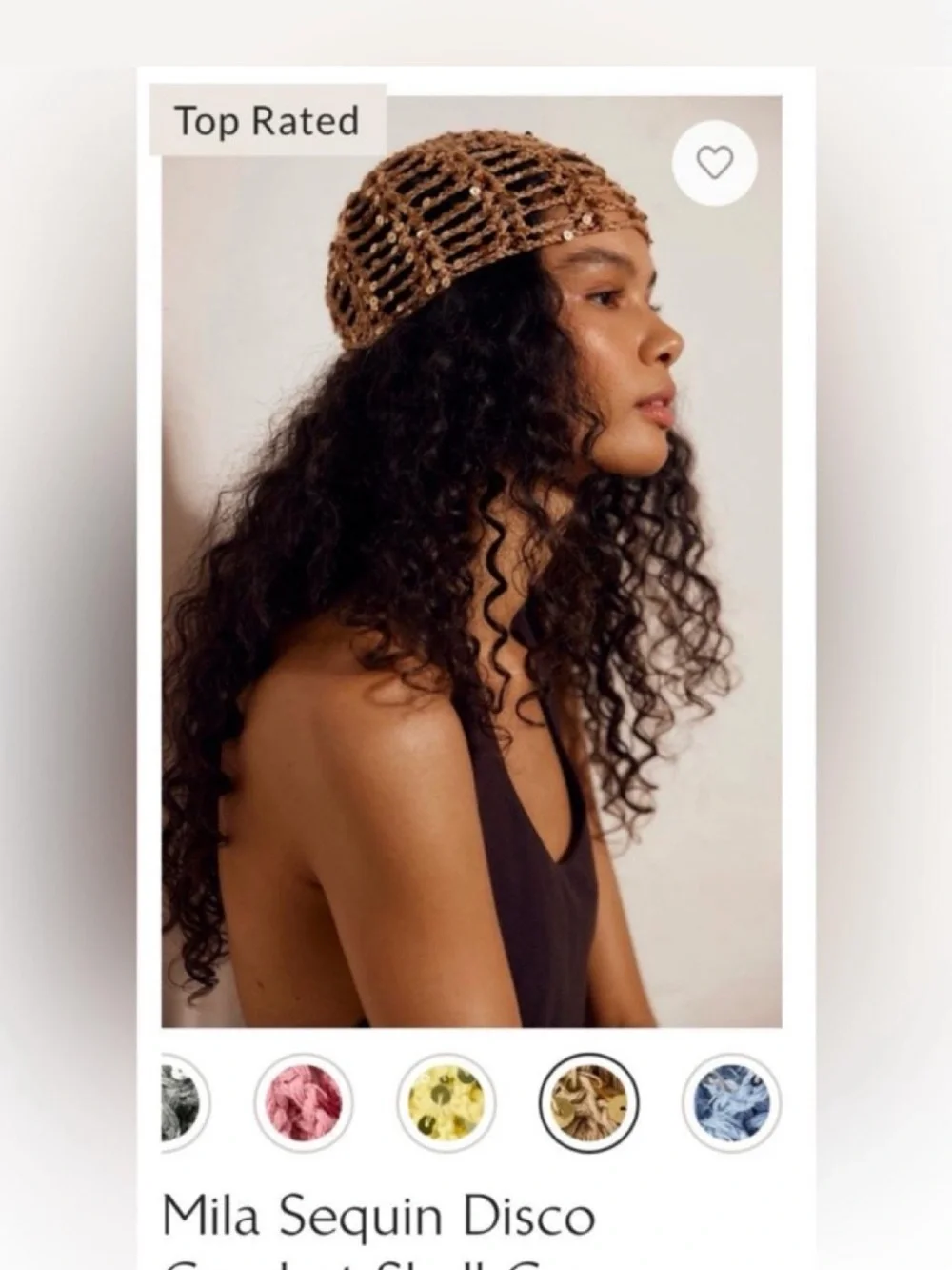 Free People Mila Sequin disco Crochet skull cap